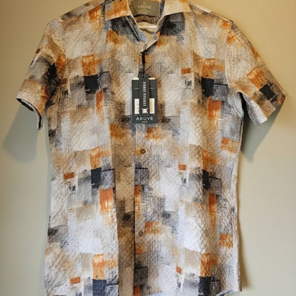 ABOVE Men's Abstract Patterned Shirt - Multicolor Size L